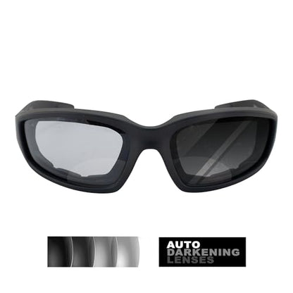 Global Vision Kickback Auto-Darkening Photochromic Bifocal Safety Glasses Clear to Smoke, Padded Frame, ANSI Z87.1 Certified - color: +1.5 Bifocal