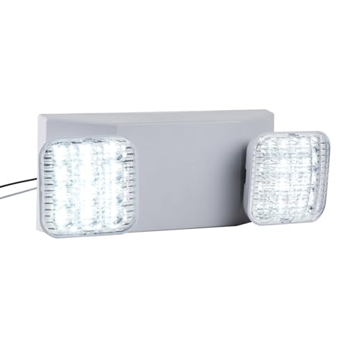 LED Emergency Lights for Business Home Power Failure,4Hours 300lm Automatic Battery Backup,Rechargeable Emergency Exit Lighting Fixtures,Hardwired, UL 924 AC85-277V - color: White, size: Square with L N Wires