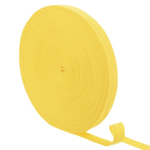 uxcell 23 Yards Cotton Twill Tape, 5/8-inch Herringbone Webbing Ribbon Bias Binding Tapes for Clothes Sewing, DIY Crafting (Bright Yellow) - color: Bright Yellow, size: 5/8-inch