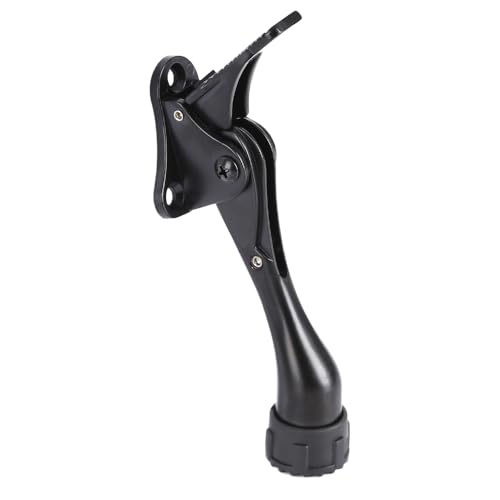 Kickdown Door Stopper 4Inches - One Packs One Touch Adjustable Height Door Stop for The Bottom of Door The Bottom of Door Aluminum Alloy Metal Door Stopper with Rubber Tip Black - color: 4inch Black, size: 4inch 1pack