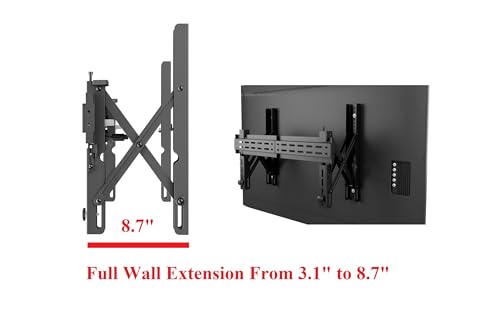 Mount Plus POP-48T Pop Out Video Wall Mount System for 37 to 70" TVs | TV Menu Board | Max VESA 600x400 | Commercial Grade 154 Lbs | Anti-Theft Protection | Full Extension to 8.7" (1 Pack) - size: 1 Pack