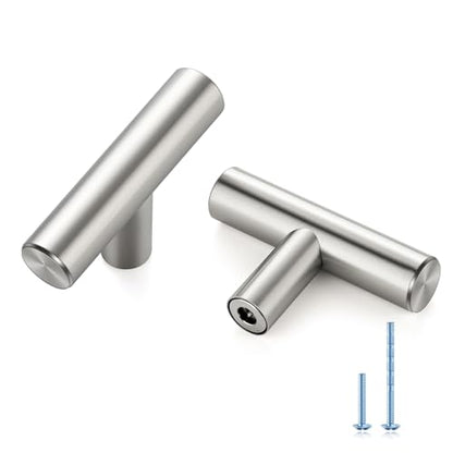30 Pack Brushed Nickel Cabinet Knobs, 2in Length T Bar Drawer Pulls - color: Brushed Nickel, size: 30 Pack, style: T Bar