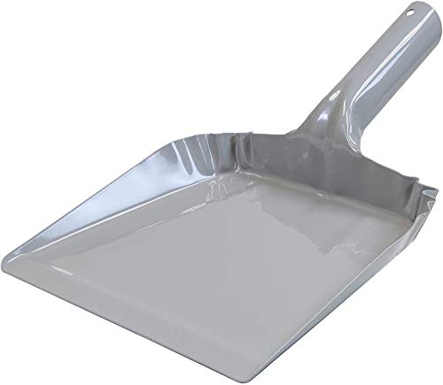 Metal Dust Pan and Brush Set Heavy Duty for Fireplace Garage Shop 9" Wide - style: Steel Dustpan