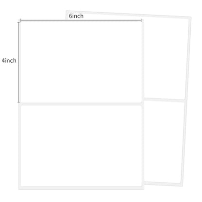 100 Pcs Labels for Storage Bins, 6 X 4 Inch Removable Labels for Storage Bins, Tear Resistant No Residue Storage Bin Label, Matte White Blank Box Label for School, Home, Business - size: 4×6 inch