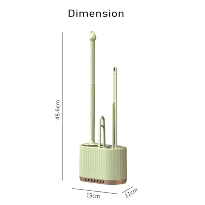 Basaza Toilet Brush and Holder Set Hidden Toilet Bowl Cleaning Brush and Holder for Bathroom Toilet Bowl Cleaner Brushes & Holders 4 in 1 Light Green Bathroom Accessories - color: #A5 Light Green Toilet Brush and Holder Set