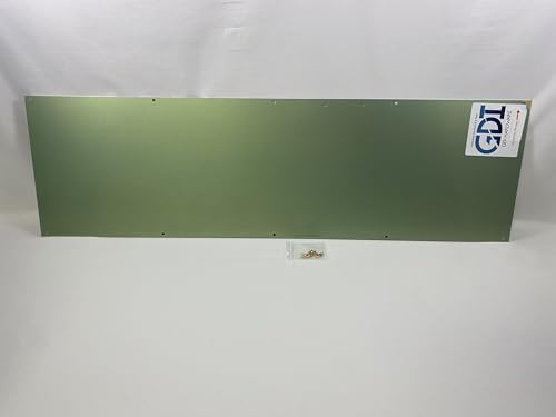 Anodized Aluminum Kickplates, Various Sizes, Colors, and Mounting Options Available, 0.040-Inch Profile, Square Corners, American Made (Satin Brass, 10" x 38" - for 40" Door) - color: Brass, size: 10" x 38" - for 40" Door