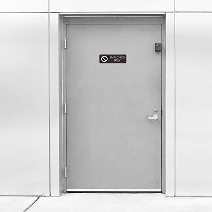 SBLABELS Employees Only Indoor Easy Adhesive Mount Door and Wall Sign for Private Rooms Restaurants and Small Businesses 3" x 9" - Dark Wood - color: Dark Woodgrain, style: Employees Only