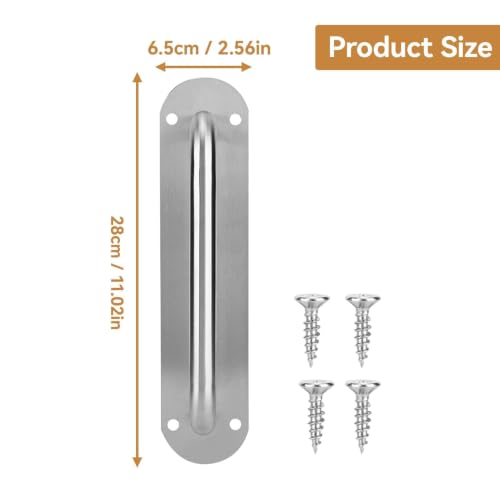 HERCHR Commercial Door Pull Handle with Backplate, Steel Door Handle Plate