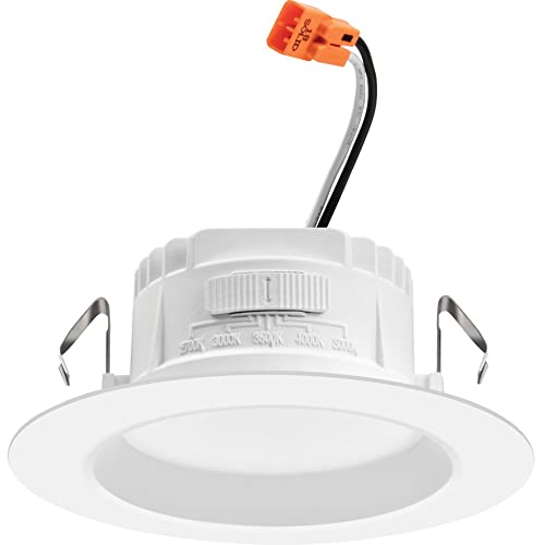 Juno 4 Inch LED Recessed Lighting, RetroBasics Series LED Downlight Trim Kit, Regressed 4" Ceiling Light with 5-in-1 Switchable White Color, 625 Lumens, Baffle Trim, Matte White - color: Switchable White, size: 4-Inch, style: Standard | Non-Adjustable | S