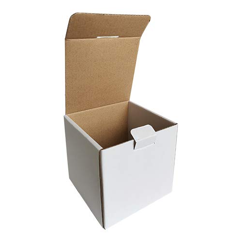 4x4x4'' Small Shipping Boxes, 25 Pack, Cardboard Corrugated Mailers for Business, White (LM444-25) - color: White-25 Pack, size: 4x4x4''