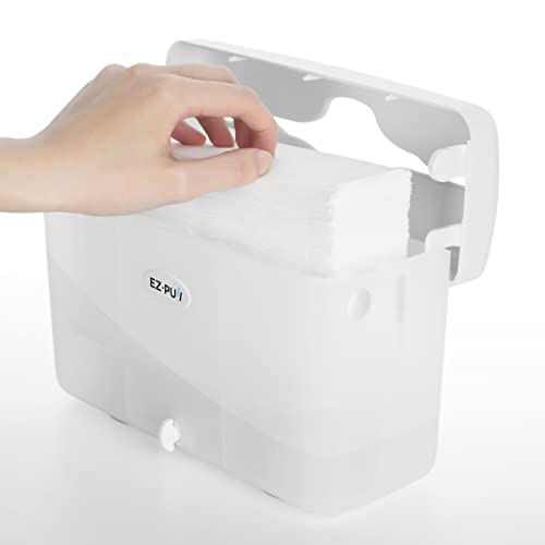EZ-Pull Countertop SLIMFOLD Hand Towel Dispenser for Kitchen/Bathroom/Office/RV/Airbnb(Only Works with SLIMFOLD Paper), White 4600-EZ, EZbrnd 9" x 3.5" x 6" - color: White