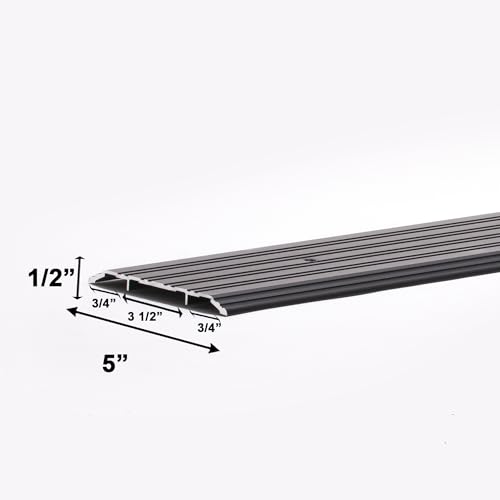 Aluminum Thresholds Extra Width 5"-6"-7"-8" Inch - Residential/Commercial use. Saddle/Handicap Easy Installing and Accessible/Fireproof Rated high-Quality (5"x72") - size: 5"x72"