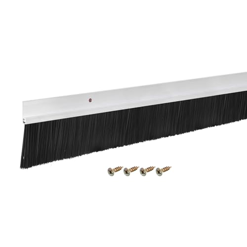 uxcell Door Brush Bottom Sweep H-Shape Aluminum Alloy Base with 2-inch PP Brush for Home, Industrial (35-inch L, Silver) - color: Silver, size: 35-inch x 2-inch