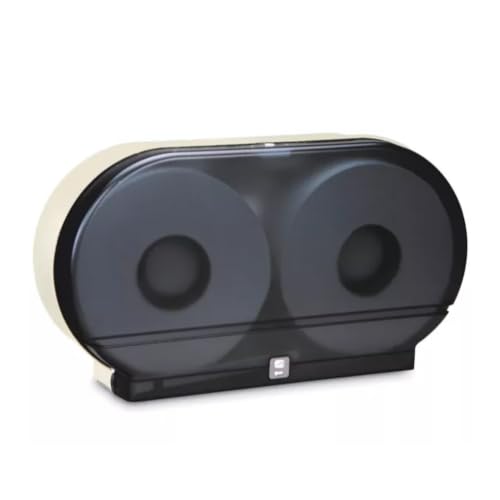 Jumbo Plastic Toilet Paper Bath Tissue Dispenser, Double Roll Dispenser | Holds Any Brand of 9" Diameter Rolls | Commercial Toilet Paper Dispenser - color: Plastic, size: Double Roll
