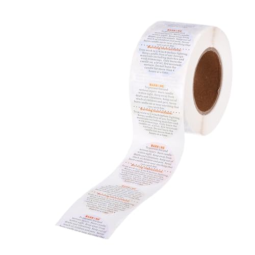 MECCANIXITY Candle Warning Labels 1.5" White Jar Warning Stickers 500Pcs - color: White With a Style