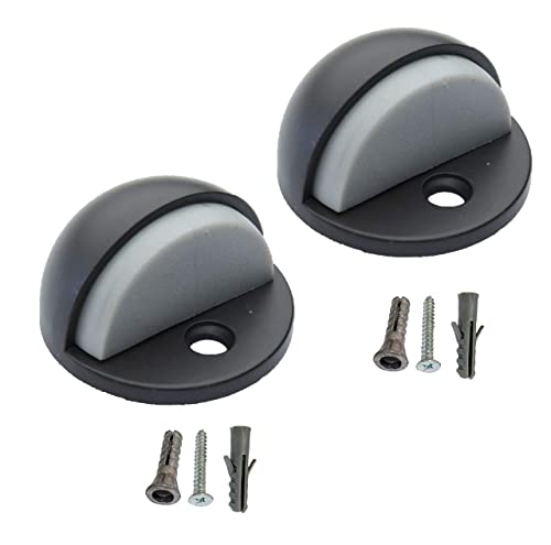 QCAA Low Dome Floor Door Stop, H 25.4 x Diameter 44.5mm, Zinc Die Cast, ORB Oil Rubbed Bronze, Powder Coated, Made in Taiwan, 2 Pack - color: Oil Rubbed Bronze, size: 2 Pack