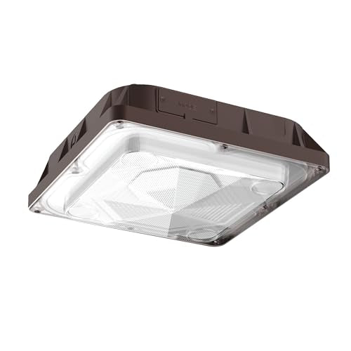 Feit Electric 10in LED Canopy Light, 5CCT Selectable, 4000 Lumens, 44W, Wet Rated Die-Cast Aluminum Housing, 50,000-Hour Lifetime, Bronze Outdoor Commercial Security Ceiling Fixture, S10CNPY/5CCT/BZ - color: 3000K-6500K White
