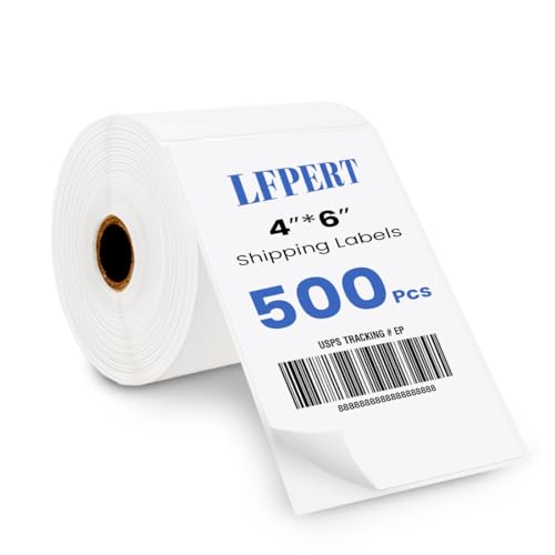 4x6 Thermal Shipping Labels, Strong Adhesive White Roll Labels