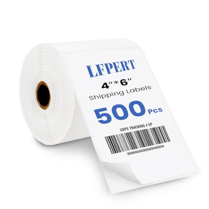 4x6 Thermal Shipping Labels, Strong Adhesive White Roll Labels