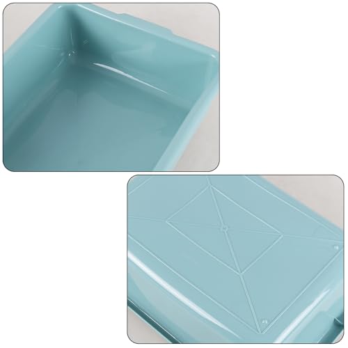 Jekiyo 3 Pack Commercial Bus Box with Lid, 13 L Plastic Bus Tub, Mint Green