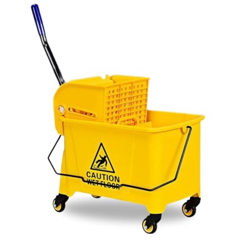 Mop Bucket, Commercial Bucket for Mopping on Wheels - size: 21 Quarts