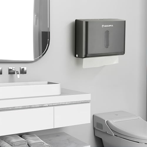 Adhesive Paper Towel Holder for Bathroom: Multifold/Trifold/C Fold Paper Towel Dispenser for Compact Commercial Toilet - color: D-213 Grey