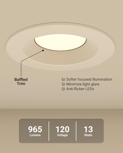 Sunco 2 Pack 6 Inch Retrofit LED Recessed Lights, 5CCT, 13W=100W, Dimmable - size: 6 Inch (2 Pack)