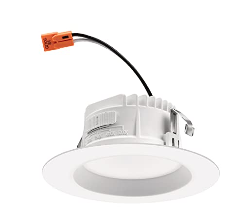 Juno 4 Inch LED Recessed Lighting, RetroBasics Series LED Downlight Trim Kit, Regressed 4" Ceiling Light with 5-in-1 Switchable White Color, 625 Lumens, Baffle Trim, Matte White - color: Switchable White, size: 4-Inch, style: Standard | Non-Adjustable | S