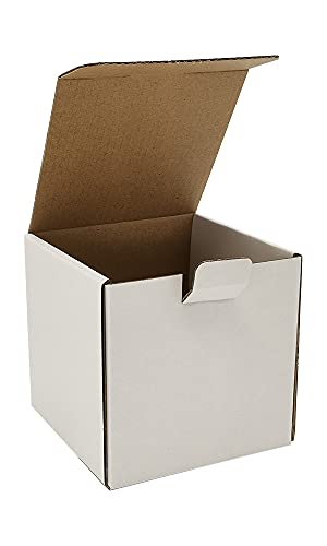 300 Pack 4x4x4'' Small Shipping Boxes, Corrugated Cardboard Mailers for Business, White (LM444-300) - color: White-Bulk, size: 4x4x4''