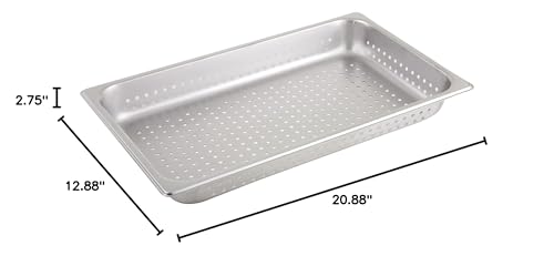 Winco Full Size Perforated Stainless Steel Steam Pan - size: 2.5" Deep