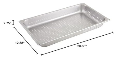 Winco Full Size Perforated Stainless Steel Steam Pan - size: 2.5" Deep