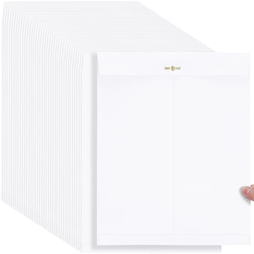 Teling 50 Pcs Manilla Clasp Envelopes Kraft Closure - color: White, size: 10*13