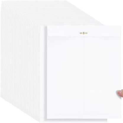 Teling 50 Pcs Manilla Clasp Envelopes Kraft Closure - color: White, size: 10*13