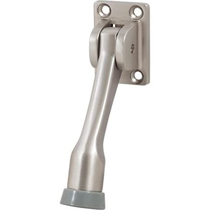 Stone Harbor Hardware Heavy-Duty Kick-Down Holder with 4 Screws, 4 Inches, Satin Nickel - color: Satin Nickel
