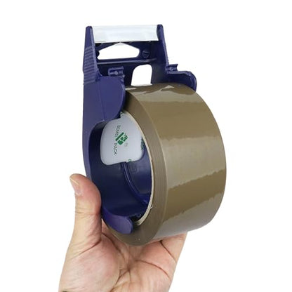 BOMEI PACK 6 Rolls Silent Brown Packing Tape, 1.88" x 60 yds,Heavy Duty Packaging Carton Tape for Shipping Packaing Moving Sealing, 2.4mil Thickness, 60 Yards Per Roll with Blue Dispenser - color: Brown