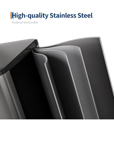 Large Stainless Steel Dual Compartment Recycling Trash Can 2 * 30 l/16 Gal Recycle Bins with Lid Waste Bin with Removable Buckets, Bathroom,Kitchen Garbage Can Rectangle Garbage Bin,Gray - color: gray, size: 2*30L