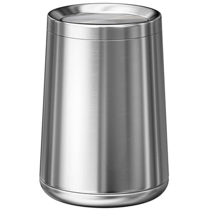 10L/2.6Gal Brushed Nickel Bathroom Trash Can with Lid,Sliver - color: silver