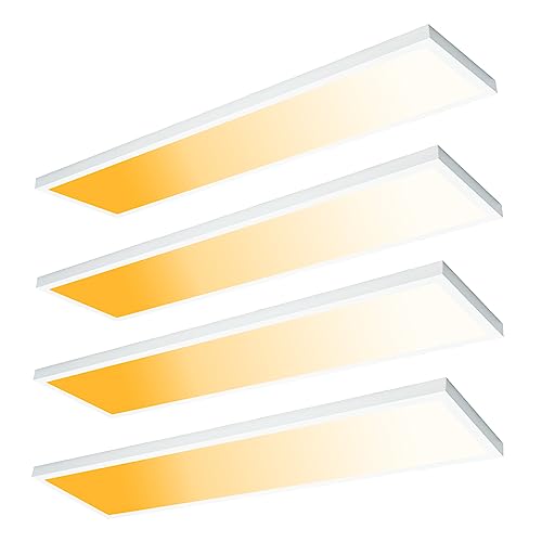 1x4 LED Flat Panel Light Surface Mount 4-Pack, 100-277V - color: White, size: 1x4-4 Pack