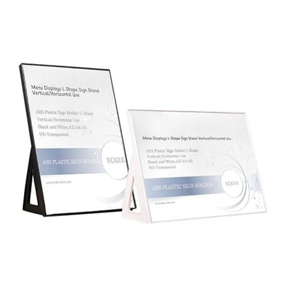 ABS Plastic Sign Holder L Shape (White A5 148×210mm/5.83×8.27inches)