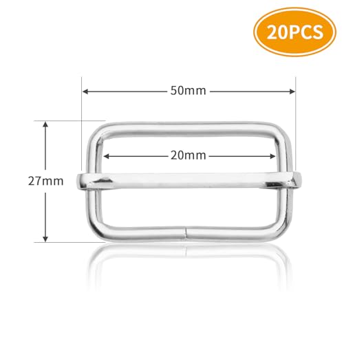 DEVPSISR Metal Buckles Adjustable Slide for Purse Bag Hardware Making Supplies Backpack replacement Hardware Pin Strap Buckle - color: 1-1/2" Silver 20pack, size: 1-1/2"