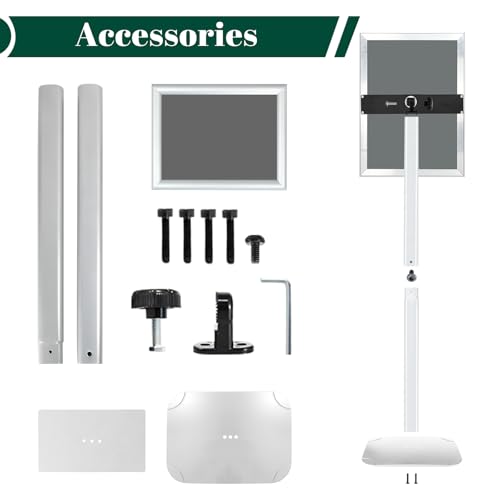 Heavy Duty Pedestal Sign Holder, 8.5 x 11" Floor Standing Sign Holder - color: Silver, size: 8.5x11in