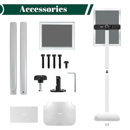 Heavy Duty Pedestal Sign Holder, 8.5 x 11" Floor Standing Sign Holder - color: Silver, size: 8.5x11in