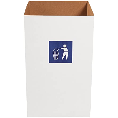 Box USA 50 Gallon 18" L x 18" W x 36" H 10-Pack Cardboard Trash Cans and Recycling Bins, Reusable or Disposable Pop Up Garbage Boxes for Parties, Outdoor Events, Heavy Duty, Waste - size: 50 Gallon 10-Pk, style: Waste