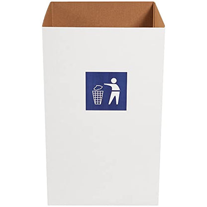 Box USA 50 Gallon 18" L x 18" W x 36" H 10-Pack Cardboard Trash Cans and Recycling Bins, Reusable or Disposable Pop Up Garbage Boxes for Parties, Outdoor Events, Heavy Duty, Waste - size: 50 Gallon 10-Pk, style: Waste