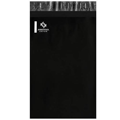 KKBESTPACK Black Poly Mailers 6x9 in, Small Shipping Bags, 100 Pcs - color: Black, size: 6" x 9" 100 pcs