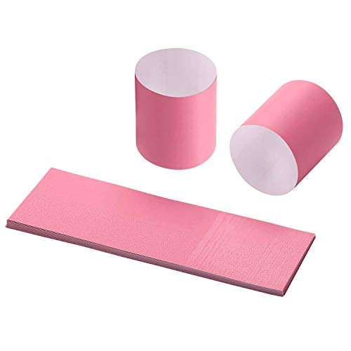 Gmark Self-Adhesive Pink Paper Napkin Bands (2500 Count) - 4.25 x 1.5 Inch Professional Napkin Rings - Self-Sealing Disposable Silverware Wrappers for Restaurants & Formal Events GM1103 - color: Pink