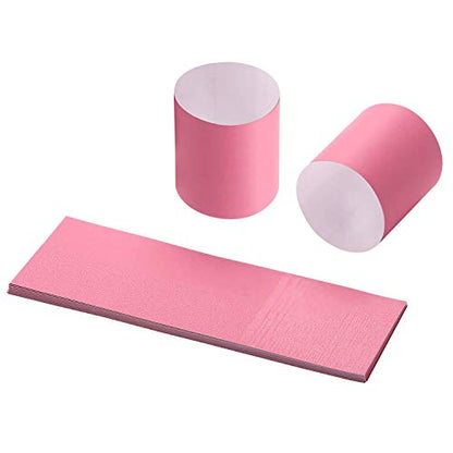 Gmark Self-Adhesive Pink Paper Napkin Bands (2500 Count) - 4.25 x 1.5 Inch Professional Napkin Rings - Self-Sealing Disposable Silverware Wrappers for Restaurants & Formal Events GM1103 - color: Pink