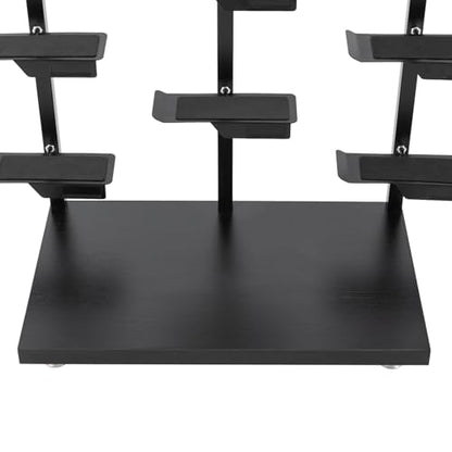 Commercial Clothing Store Shoe Rack Retail Store Shoe Display Shelf Free Standing Shoes Shelf Single Sided Shoes Racks 18 Compartments 24.25lbs Load Capacity (31.5 * 59.06in, Black) - color: Black
