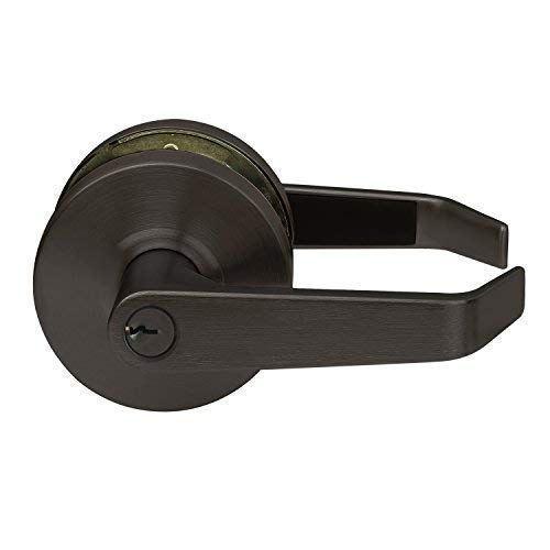 Lawrence Commercial Lever Door Lock - Heavy Duty Locking Commercial Door Handle Keyed Entry, Grade 2 Door Handle with Lock and Key - Oil Rubbed Bronze, Entrance/Keylock Function Embassy Series - color: Oil Rubbed Bronze (US10B), size: Keylock/Entrance