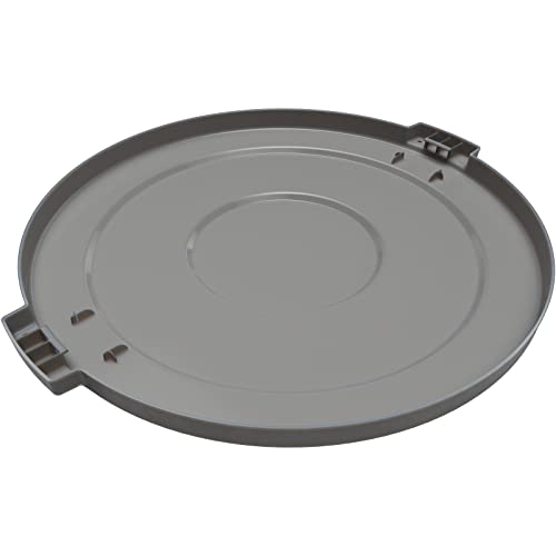 SPARTA Bronco Lid for 20 Gal. Trash Can, Durable, Food-Safe, NSF and HACCP-Compliant, Lid for Commercial Use (Container Sold Separately – Fits Bronco Only), Polyethylene, 20 Gallon, Gray (Pack of 6)